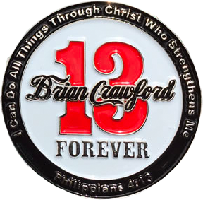Brian Crawford Forever 13 memorial coin