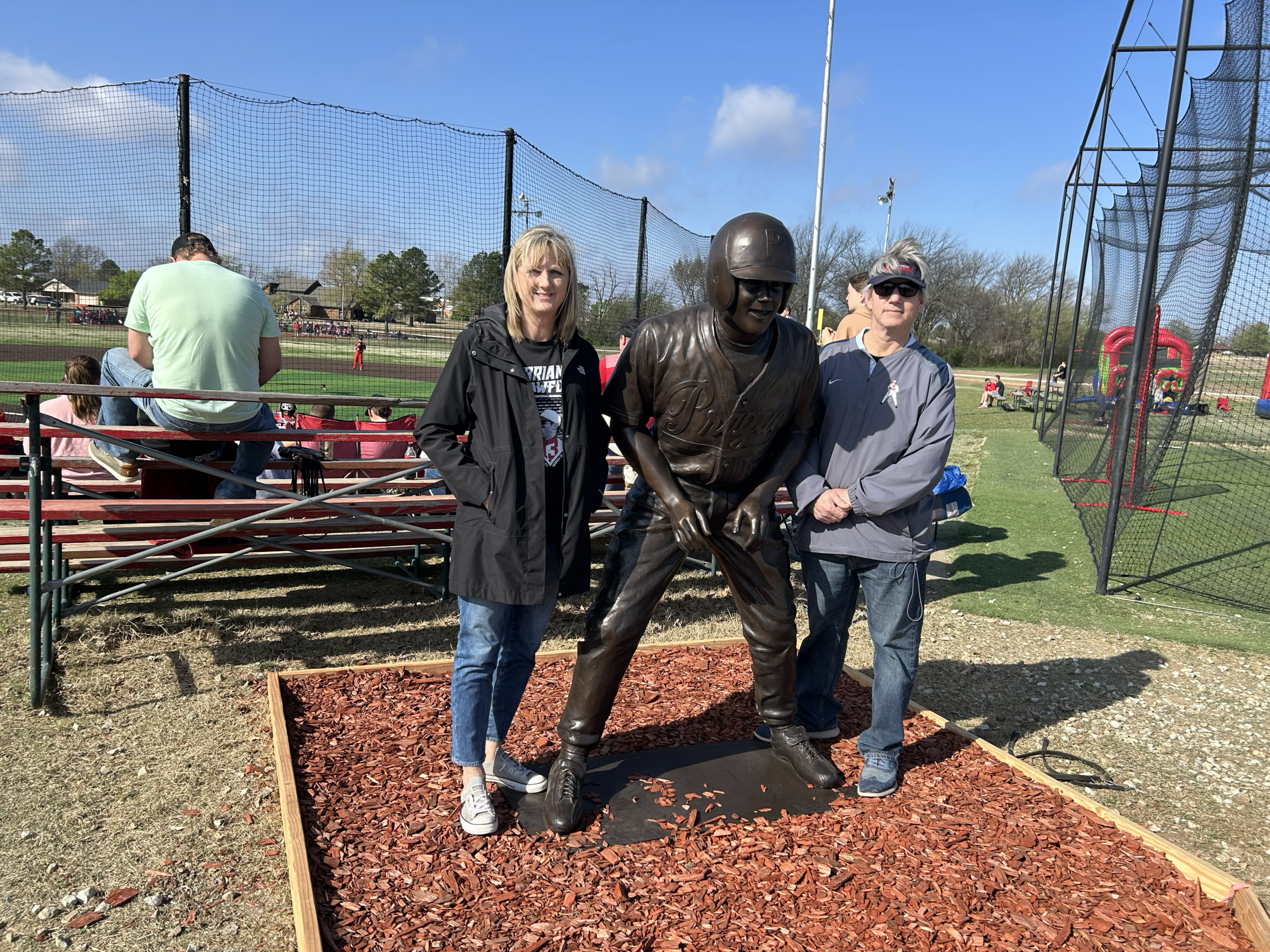 Brian Crawford statue at Prague field