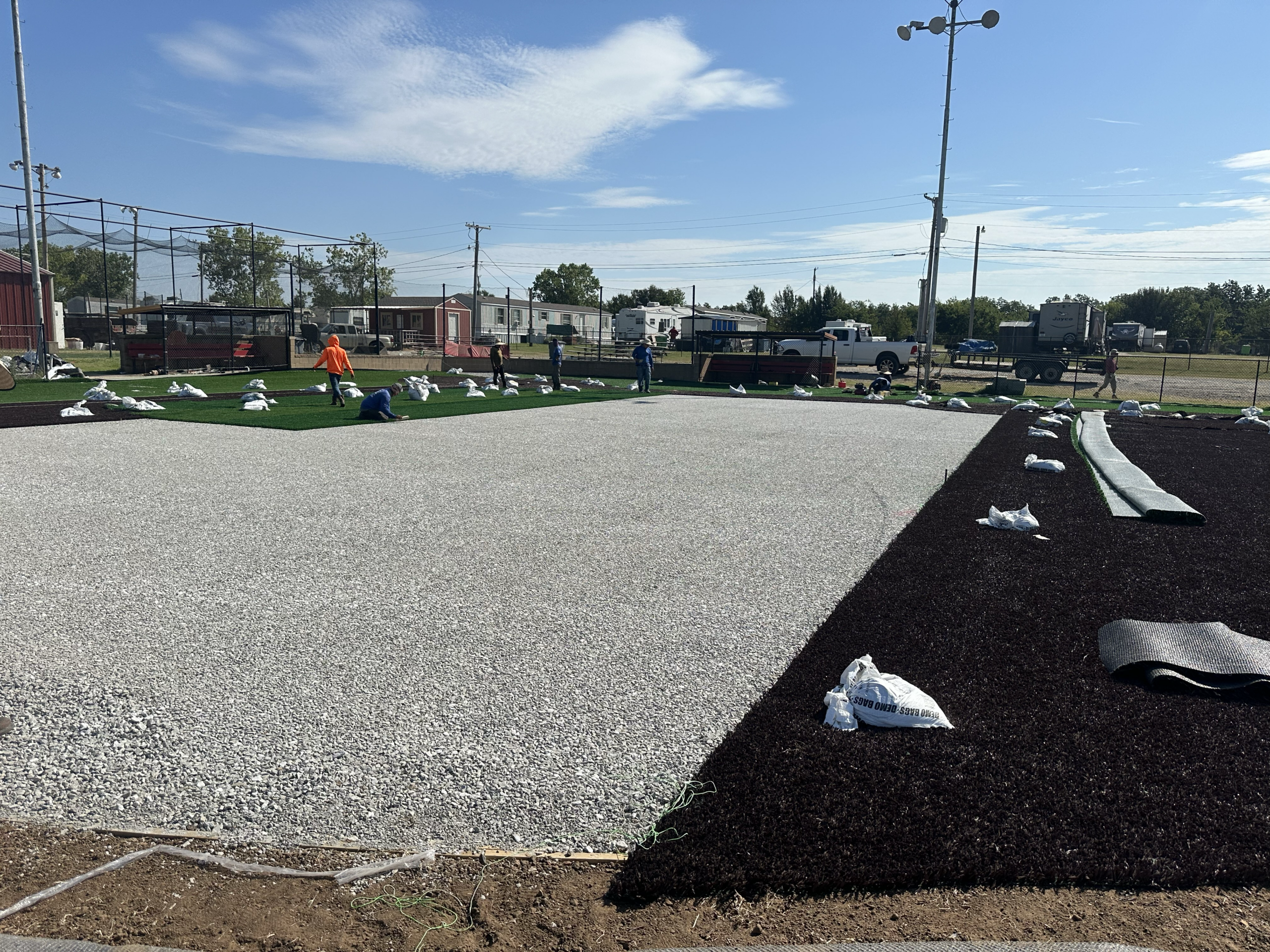 Field turf construction
