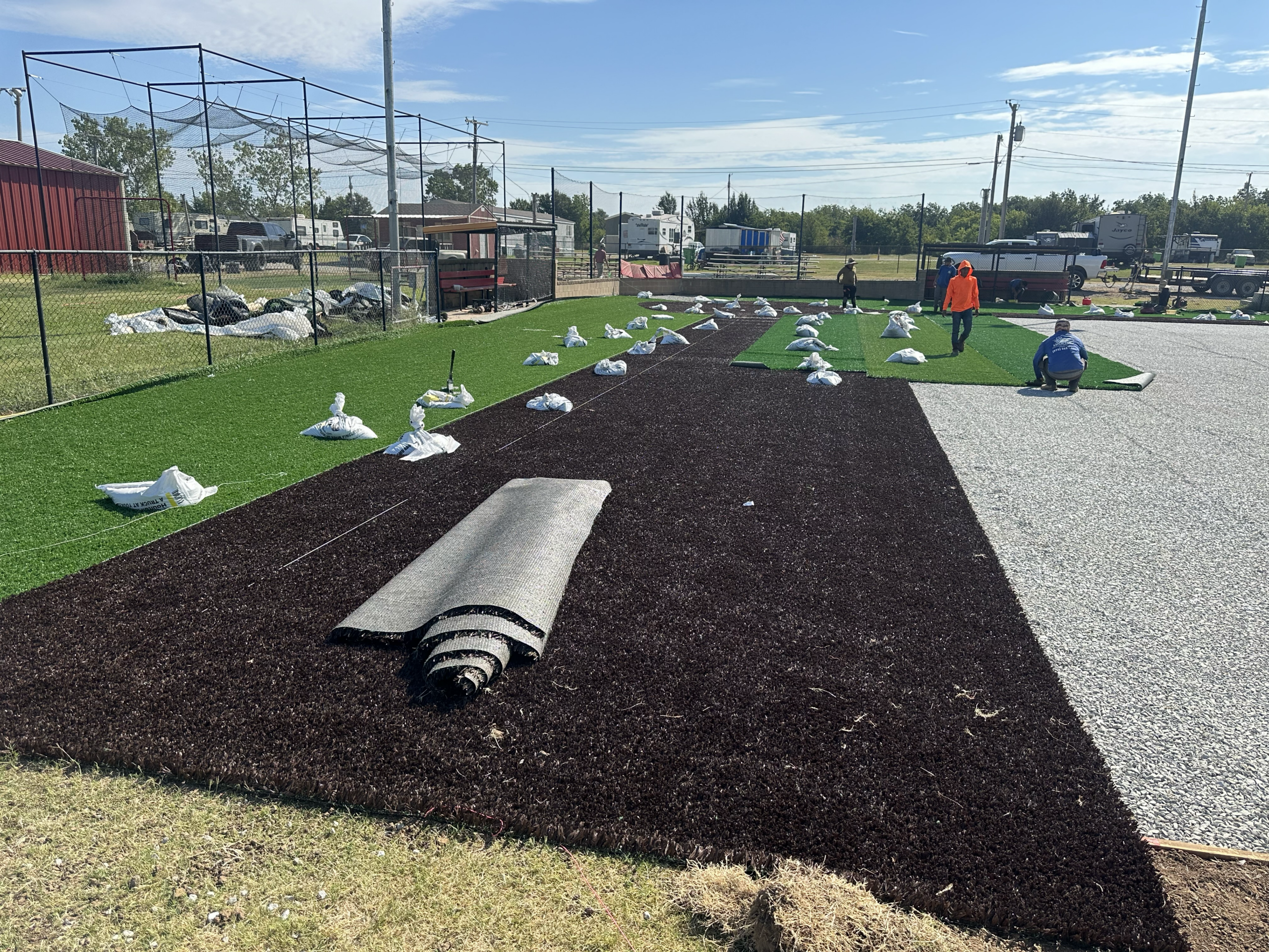 Field turf installation